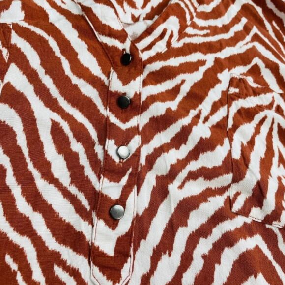 Torrid Zebra Print Harper Rayon Slub Pullover Sleeveless‎ Top Size 00 Medium - Picture 8 of 13